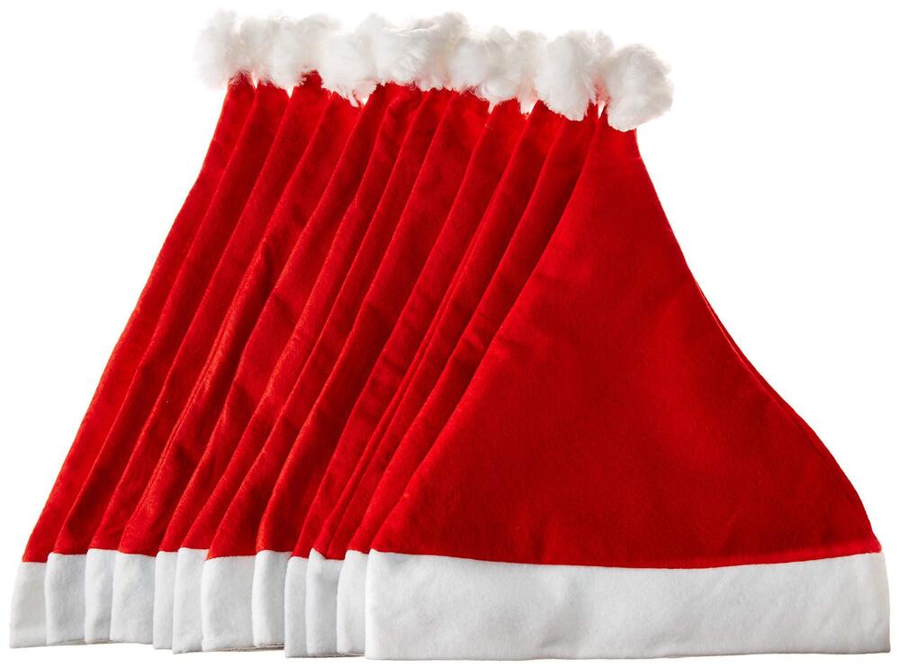 4939 Bulk 24 Pack Red and White Santa Hat - Adult Sized and Perfect for Any